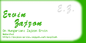 ervin zajzon business card